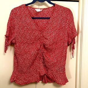 H&M Red floral top, Size 12